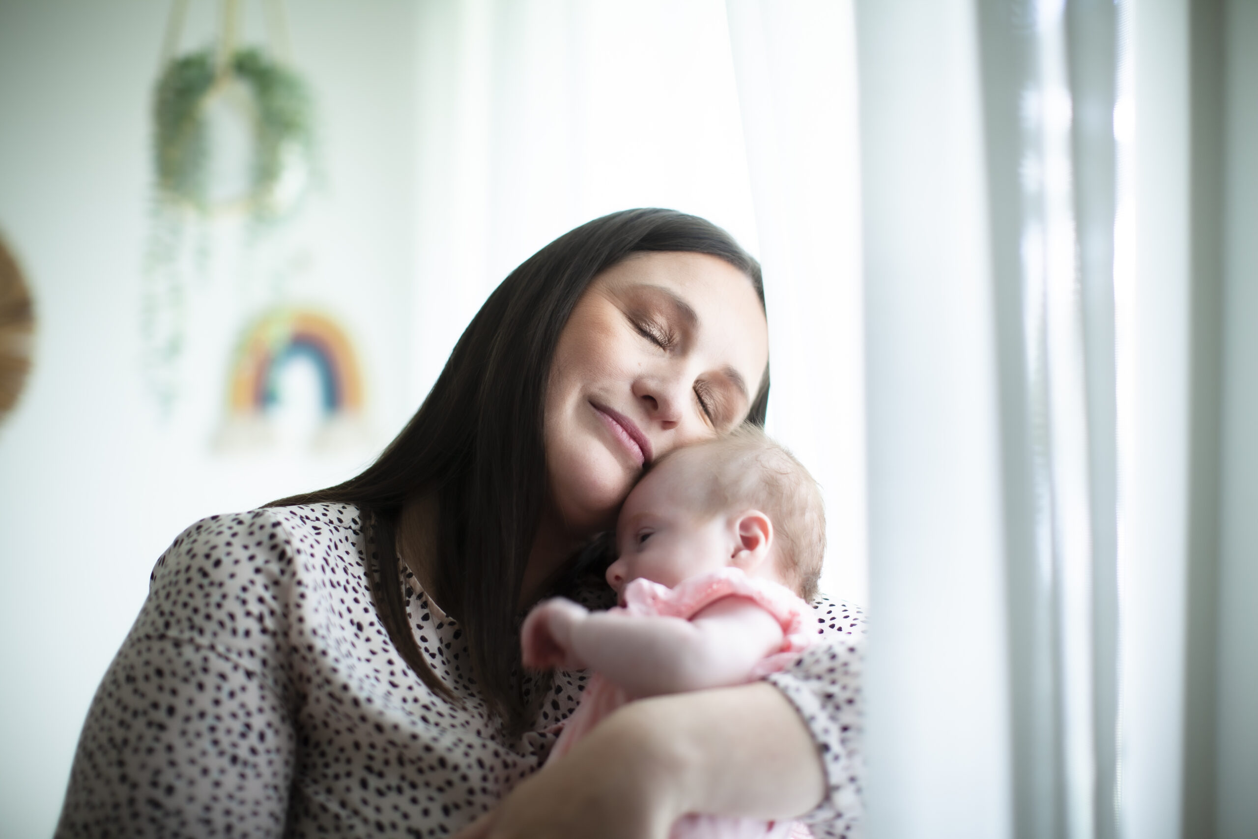 Mother holding baby